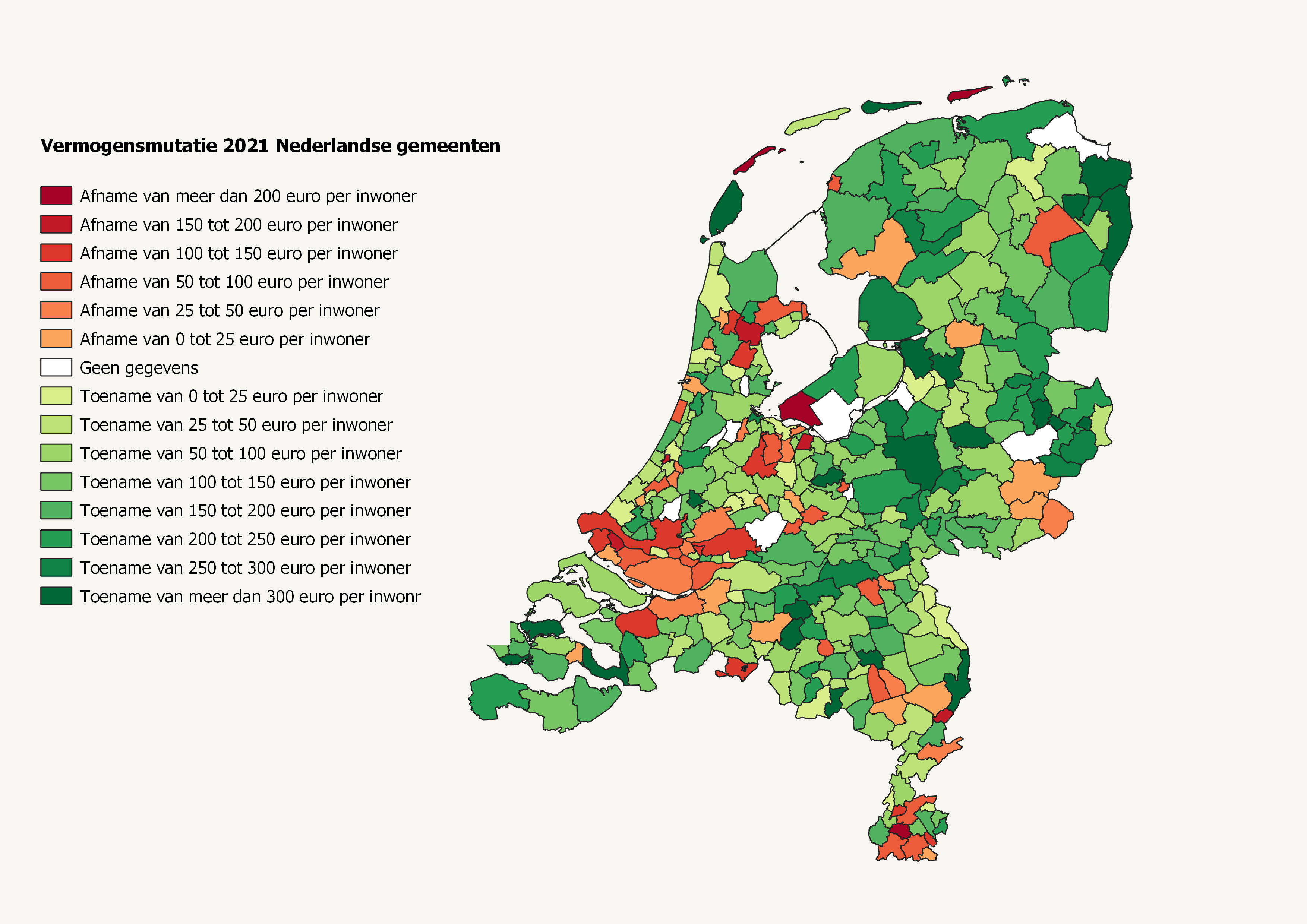 Illustratie Vermogensmutatie 2021 Nederlandse gemeenten